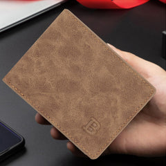 Mens Wallet, Front Pocket Bifold Wallet, Credit Card Holder, Minimalist, Front Pocket, Small Thin, Travel Wallet for Men-(Brown)