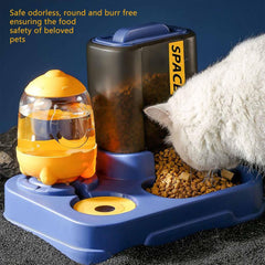 Automatic Dog Cat Feeder and Water Dispenser, 2 in 1 Gravity Food Feeder and,Waterer Set with Pet Food Bowl for,Small Medium Dog Puppy Kitten - A Dual-use cup1;Pet toys2.4PCS