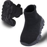 Boys and Girls Indoor Non-Slip Baby Toddler Shoes Breathable mesh Surface Lightweight Elastic Socks Shoes Memory Soles Protect Toes Outdoor Sneakers Black