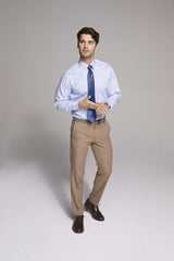 Arrow Men's Flat Front Straight Fit Solid Twill Micro Dress Pant