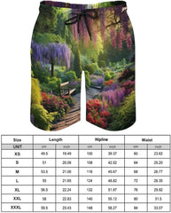 Men's Swim Trunks Beautiful Garden Beach Shorts Quick Dry Summer Bathing Suit Swimwear Beachwear with Pockets