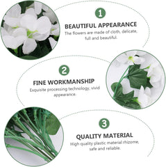 Artificial Violet Flower Vine Petal Faux Hanging Garland for Wedding Home Decor Boho Style White Green Simulation Plants for Table Centerpiece and Office Decoration