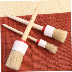 1pc Round Bristle Brush Wooden Handle for Oil Painting Painting BBQ Ergonomic Design for Artists Boys and Girls Creative Projects