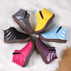 Winter Kids Snow Boots Winter Warm Waterproof Warm Snow Boots Ankle Hiking Boots Anti-Slip Outdoor Shoes