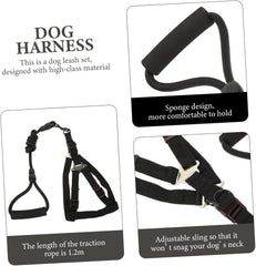 BESPORTBLE Adjustable Nylon Dog Leash and Harness for Large Dogs Durable Pet Walking Rope with Comfortable Grip for Outdoor Training and Control