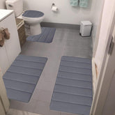 Bathroom Rugs for 3 Pieces, Memory Foam Bath Mat Set, Universal Toilet Mats, Soft Comfortable, Water Absorption, Non-Slip, Thick, Machine Washable, Easier to Dry for Floor Mats