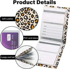 RFID Blocking Leather Wallet for Men Women, Bifold Multifunctional Card Holder Wallet with 12 Card Slots and Large Cash Compartment, Stylish Thin Purse with Top Open, Small Photo Album-Leopard
