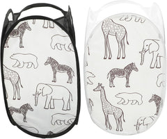 2pcs Foldable Laundry Basket Wheels Mesh Design Laundry Baskets for Wall Mount Clothes Storage for Bathroom