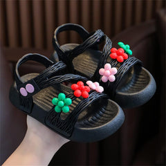 Children Shoes Summer Flower Princess Flat Sandals Comfortable Fashion First Walking Shoes Girls Bow Sandals (Green, 2-2.5 Years Toddler)