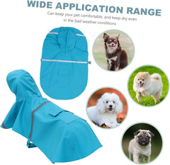 Yardwe Dog Raincoat Hood Reflective Pet Rain Poncho for Outdoor Use Lightweight and Stylish Rain Gear for Dogs Lake