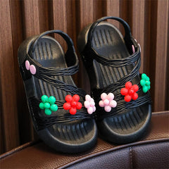 Children Shoes Summer Flower Princess Flat Sandals Comfortable Fashion First Walking Shoes Girls Bow Sandals (Green, 2-2.5 Years Toddler)