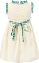 Richie House Girls' Sleeveless Dress with Ruffled Collar and Flowers Size 2-8 RH1789