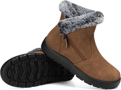 SHIBEVER Winter Boots for Women Waterproof: Womens Snow Boots Warm - Ankle Fur Lined Booties - Insulated Winter Shoes