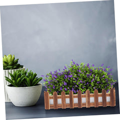 Hemoton Wooden Flower Fence Pot with Foam Plant Box Outdoor Garden Planter Box for Artificial Flowers Realistic Design for Natural Decor Garden Patio Window Box