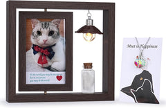 Pet Keepsakes for Dogs - Rotating Dog Memorial Photo Album with Pet Urn Necklace & Pet Hair Keepsake - Sympathy Gift for Dog Loss, Custom Picture Frame for Cats Remembrance