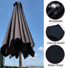 Generic 2m 2.30m Market Patio Umbrella Canopy With 6 Ribs 8 Ribs Outdoor Cantilever Umbrella Replacement Top Cover Water Resistant Umbrella Cloth 30+UV Protective