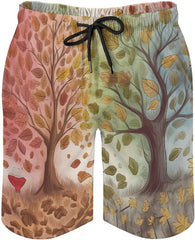 Men's Swim Trunks Autumn Naturally Beach Shorts Quick Dry Summer Bathing Suit Swimwear Beachwear with Pockets