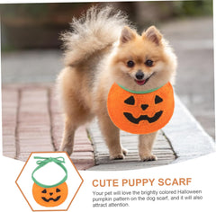 BESPORTBLE Pet Bandana for Dogs and Cats Halloween Pumpkin Pattern Washable Scarf for Birthdays Thanksgiving and Daily Wear for Pets Under