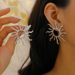 Trendy Sunflower Earrings Silver Dangle and Stud Styles Jewelry