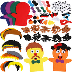 Puppet Planetâ„¢ 8PCS DIY Felt Hand Puppet Arts & Craft Kit - Create Your Own Puppets - Perfect Party and Holiday Activity for Boys and Girls - Creative Storytelling and Imaginative Play