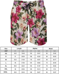 Men's Swim Trunks Flower Vine Floral Beach Shorts Quick Dry Summer Bathing Suit Swimwear Beachwear with Pockets