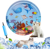 Thickened Water Mat for Cats,Big Pet Water Bed Washable Inflatable,Summer Pets Cooling Water Sensory Play Pad,Pet Playmat Cooling Mat with Inflator for Cats Dogs