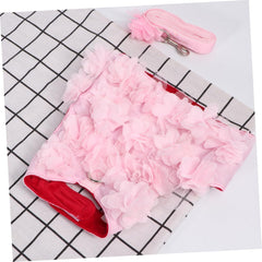 Adjustable Stereo Flower Dog Harness Breathable Chest Strap Pet Traction Rope for Small to Medium Dogs Puppies Summer Use Random Color