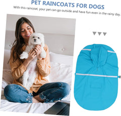 Yardwe Dog Raincoat Hood Reflective Pet Rain Poncho for Outdoor Use Lightweight and Stylish Rain Gear for Dogs Lake