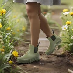 Short Rain Boots for Women Waterproof Ankle Womens Rubber Garden Rainboots for Mud Barn Gardening Yard Farm Work