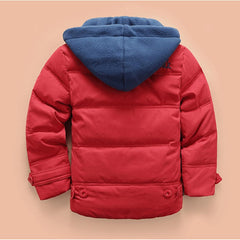 Boys Girls Winter Windproof Puffer Coat Jacket Hoodie Zip Up Kids Warm Toddler Outerwear Clothes