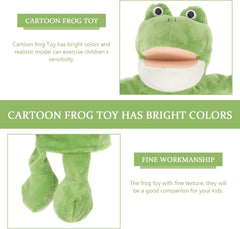 LUOZZY Frog Puppets Cartoon Animal Hand Puppet for Kids Soft Hand Frog Stuffed Plush Toy Animal Hand Puppet for Imaginative Play Role Play Interactive Toy, 14.15inch