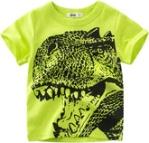 Toddler Kids Baby Boys Girls Dinosaur Short Sleeve Crewneck T Shirts Tops Tee Clothes for Children Soft Tops