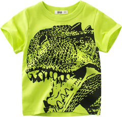 Toddler Kids Baby Boys Girls Dinosaur Short Sleeve Crewneck T Shirts Tops Tee Clothes for Children Soft Tops