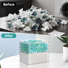 Dryer Sheet Holder Box, Acrylic Laundry Sheets Container, Dryer Sheets Storage Dispenser for Laundry Room,Stackable Storage Box (2 Pack)
