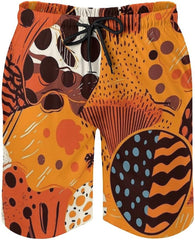 Men's Swim Trunks Dots and Stripes Beach Shorts Quick Dry Summer Bathing Suit Swimwear Beachwear with Pockets