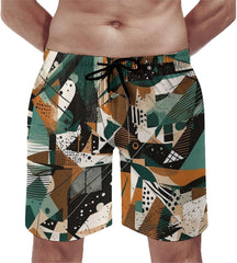 Men's Swim Trunks Puzzles of Different Shapes Beach Shorts Quick Dry Summer Bathing Suit Swimwear