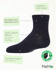 MeMoi Unisex Basics Kids Cotton Blend Ankle Socks