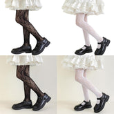 Girls Pantyhose Solid Tights Fashionable Long Stockings With Unique Pattern For Daily Party Performances Party Tights