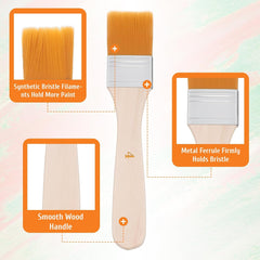8 PCS Small Paint Brush, 0.5-1 in Width Small Paint Brushes for Trim, Soft Bristle Painting Brush Set Wood Handle for Wall, Cabinets