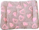 Cloud Heart Print Bone Paw Pattern Rectangle Pet Mat Winter Soft Flannel Cat Bed Mat Pet Supplies Cat Sleeping Pad