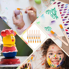 12 Pcs 5 x 0.5inch Paint Brush, Trim Painting Tool, Small Paint Brushes for Touch Up, Soft Bristle Paint Brush, Paint Brushes for Wall, Cabinets, Fences (Yellow)