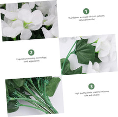 Ciieeo Petal Artificial Violet Flowers Hanging Vine Faux Plants for Wedding Home Decor White Green Simulation Boho Floral Arrangement for Table Setting and Craft Projects