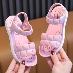 Girls Sandals Fashion Girl Dress Shoes Open Toe Lightweight Beach Holiday Sandals for Toddler/Little Kid/Big Kid (White, 4-4.5 Years Little Child)