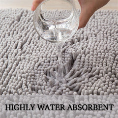 Soft Bathroom Rugs Chenille Bath Mat, Non-Slip Plush Shaggy Bathroom Mat Washable Bathroom Rug, Dry Quckily Bath Rugs Solid Color Bath Mats (15.8x23.6,Purple)