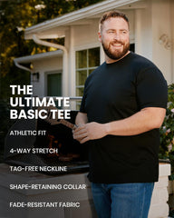 INTO THE AM Mens T Shirt with Logo - Short Sleeve Crew Neck Soft Fitted Tees S - 4XL Fresh Classic Basic Tshirts