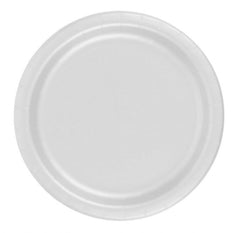 24 Plates 7" Paper Dessert Plates Wax Coated - White