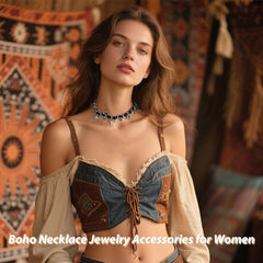 Western Turquoise Jewelry Set with Cow Boot Hat and Bow Charms Country Concert Accessories for Women