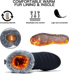 TEMOFON Womens Snow Boots Winter Warm Ankle Boots Waterproof Outdoor Fur Lined Shoes for Women