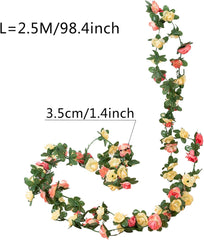 Spring Easter Artificial Flowers for Decorations Artificial Plants IndoorArtificial Peony Vine Flowers Garland Hanging Silk Plants Vine for Wedding Arch Party Garden Home Bedroom Office Wall(n200)