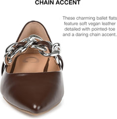 Journee Womens Metinaa Ballet Pointed Toe Slip On Flats